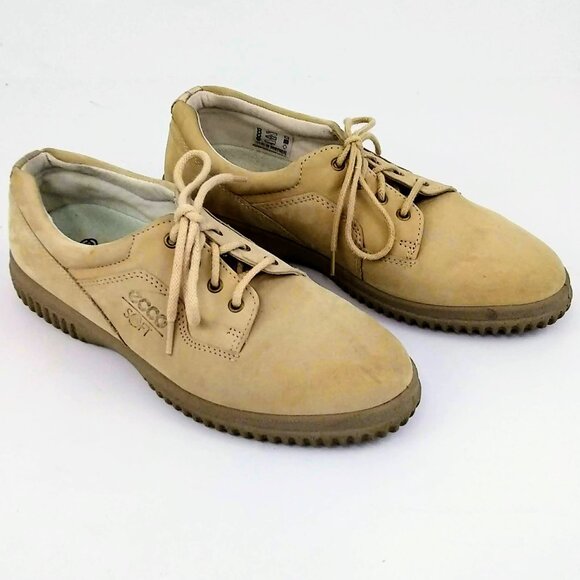 Ecco Soft Women's Shoes Beige Oxford Sneakers US 8 / 8.5 - Picture 2 of 11